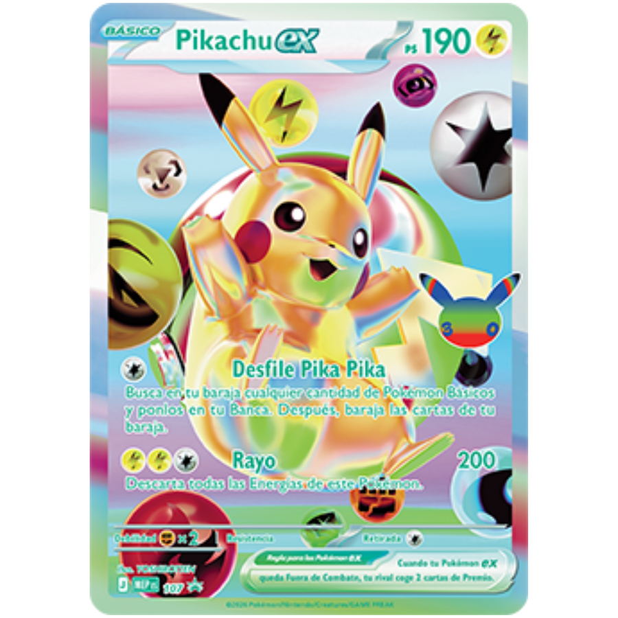 Carta de Pikachu de la colección Pokémon 30 Aniversario
