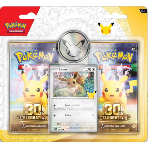 Blíster 2 sobres Celebración 30 Aniversario Eevee Pokémon TCG
