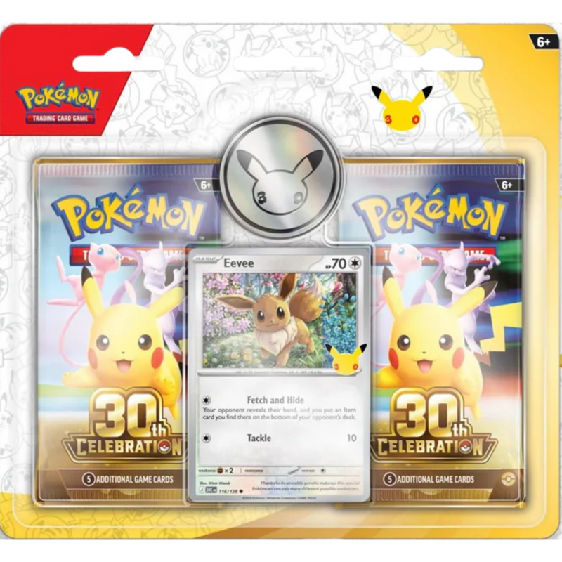 Pokémon TCG: Celebración 30.º Aniversario — Blíster de 2 sobres con Eevee