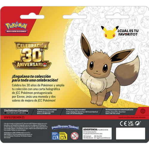 Blíster 2 sobres Celebración 30 Aniversario Eevee Pokémon TCG