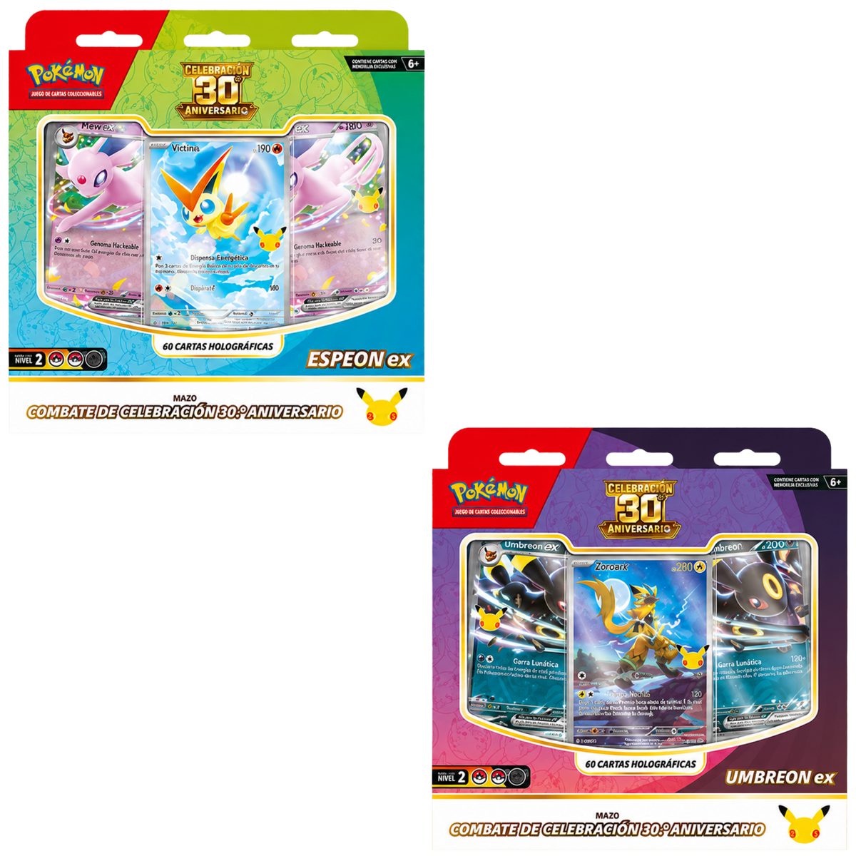 Baraja Combate Espeon ex Umbreon ex Celebración 30 Aniversario Pokémon TCG
