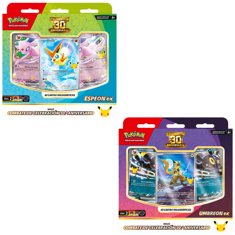 Baraja Combate Celebración 30.º Aniversario de JCC Pokémon (Espeon ex o Umbreon ex)