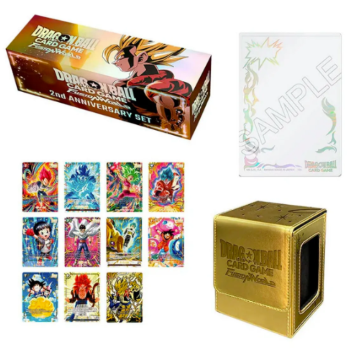 Set Conmemorativo 2º Aniversario Dragon Ball Super Card Game Fusion World en inglés